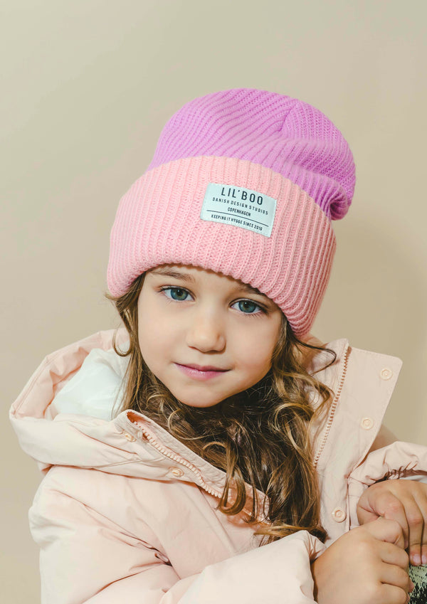 Lil’ Boo Block Hygge Beanie – Pink/Purple
