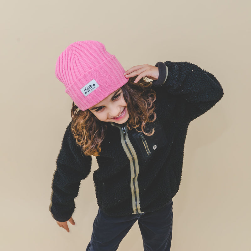 Outdoorsy Beanie - wool and organic cotton mix - Pink