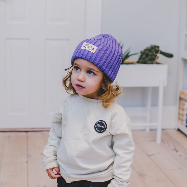 Outdoorsy Beanie - wool and organic cotton mix - Purple