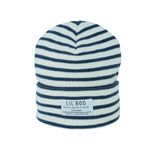 Striped Beanie - Navy/Off white