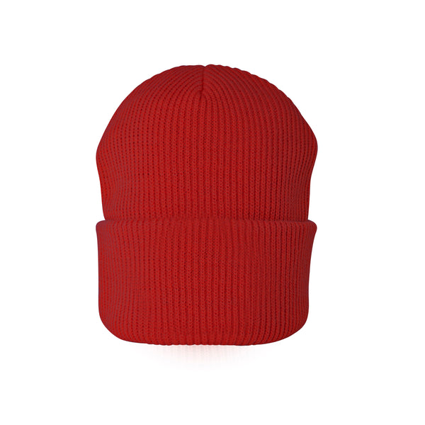 Cosy Beanie - Red (100% Merino Wool)