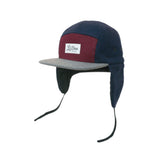 Wool Block 5 Panel W. Ears - Burgundy/Grey/Navy